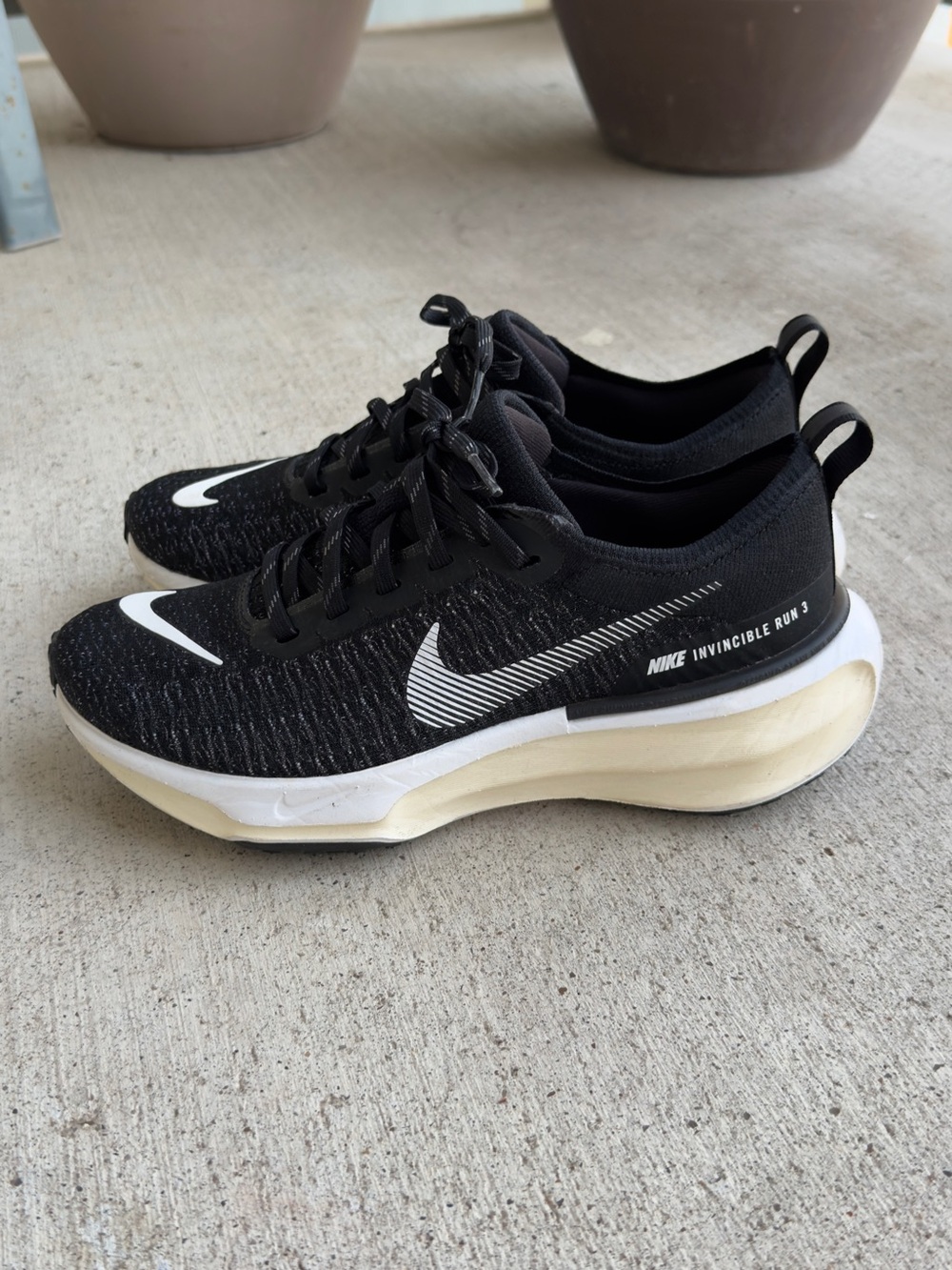 Nike Invincible Run 3 Women's Black and White Running Shoes